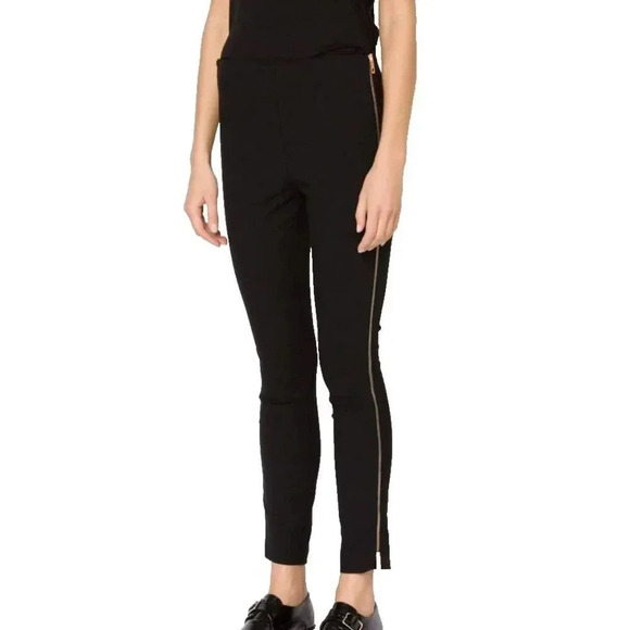 Rag & Bone Chatel Black  Side Zip Stretch Skinny Cotton Flat Front pants size 0 - Picture 1 of 8